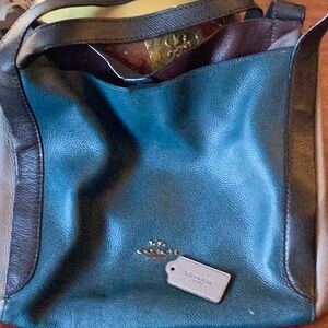 Coach Blue and Black Shoulder Bag